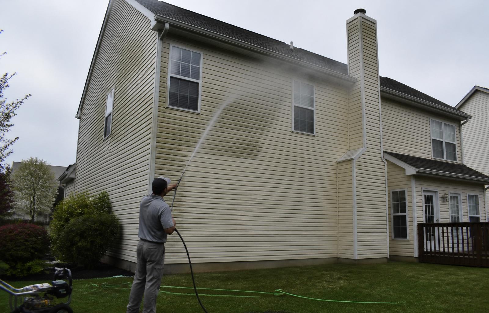 Freshly pressure-washed home exterior in Eugene, Oregon
